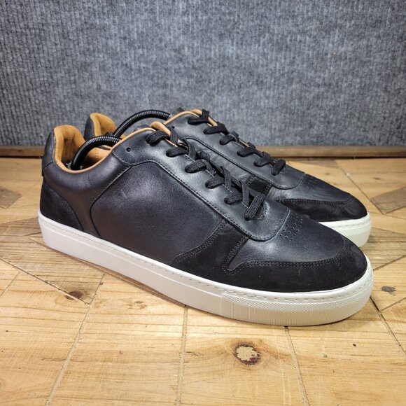 Allen Edmonds Floyd Men's 13 Shoes Black Leather Lace Up Low Top Casual Sneakers - Picture 1 of 11